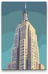  Festés számok szerint - Empire State Building közelről Méret: 20x30cm, Keretezés: Keret nélkül (csak a vászon)