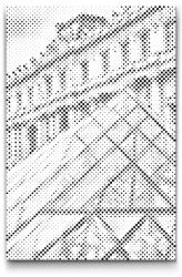  PontPöttyöző - Louvre múzeum közelről Méret: 40x60cm, Keretezés: Keret nélkül (csak a vászon), Szín: Zöld