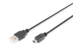 ASSMANN DB-300130-010-S cabluri USB USB 2.0 1 m USB A Mini-USB B 0, 48 Gbit/s Negru (DB-300130-010-S)