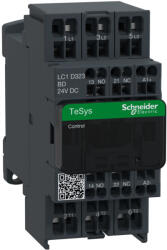 Schneider Electric TeSys Deca - Kontaktor, 3P(3NO), AC-3/AC-3e, 32A, 24V DC tekercs, rugós csatlakozókkal, motoriránytás és ellenállásos terheléshez; LC1D323BD (LC1D323BD)