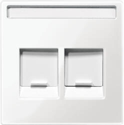 Schneider Electric Schneider Merten fedlap, 2xRJ45 moduláris betétekhez, feliratozható, polárfehér (System-M) (MTN4564-0319)