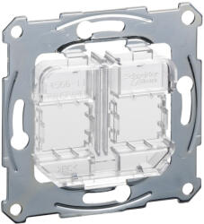 Schneider Electric Schneider Merten rögzítőkeret, 2xRJ45 moduláris aljzatokhoz, átlátszó (MTN4566-0080)