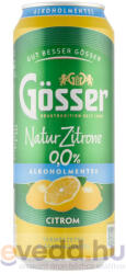 Gösser Natur Zitrone 0, 0% 0, 5L Citrom Ízű Alkoholmentes Dobozos Sör (DRS)*