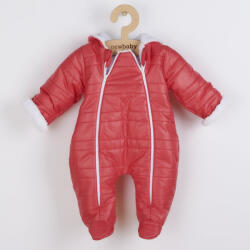 NEW BABY Téli kezeslábas kapucnival és fülekkel New Baby Pumi red raspberry - pindurka