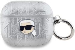 Karl Lagerfeld PU Dombornyomott Karl Fej AirPods 3 tok Ezüst