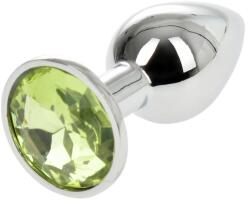 Passion Labs Dop Anal Metallic Buttplug, Medium, Argintiu/Verde Deschis, Passion Labs