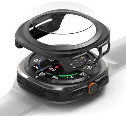 Ringke RING0409 Ringke Slim Samsung Galaxy Watch Ultra ütésálló tok + kijelzővédő üvegfólia, 9H tempered glass, titanium fekete (RING0409)