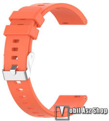  Okosóra szíj - NARANCS - szilikon, állítható méret, 20mm széles - SAMSUNG Watch4 40mm / 42mm / 44mm / 46mm / Watch5 40mm / 44mm/ Pro / Active2 40mm / 44mm / Amazfit GTS 4 / HUAWEI Watch GT 3 42mm / Ve