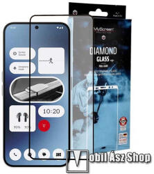 MyScreen Nothing Phone (2a), (2a) Plus, Myscreen Diamond Glass Edge előlap védő karcálló edzett üveg, 9H, 0.33 mm, 2.5D, A teljes felületén tapad, A teljes kijelzőt védi, Fekete (MD8280TG DEFG BLACK)