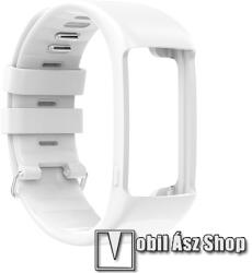 Okosóra szíj - FEHÉR - szilikon, 110mm + 92mm hosszú - POLAR A360 / A370