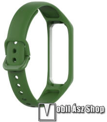  Okosóra pót szíj - szilikon, 120 + 94mm hosszú - SÖTÉTZÖLD - SAMSUNG Galaxy Fit 2 (SM-R220)