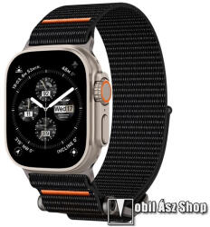 Spigen DURAPRO FLEX okosóra szíj - szövet, állítható - FEKETE / NARANCS - Apple Watch Series 1/2/3 42mm / 4/5/6/SE 44mm / 7/8 45mm / Ultra 49mm - AMP05981 (AMP05981)