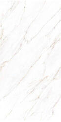 QUA Gresie portelanata tip marmura Mellow Gold 60x120 cm alb, maro, finisaj lucios (8681575036513)