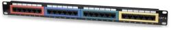 Manhattan 513692 Patch panel - CAT6 UTP színezett patch panel, 24 portos, 1U, Fekete (513692)