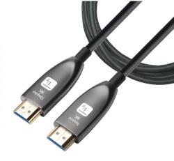 TECHLY HDMI 2.1 aktív optikai kábel, 8K 48Gbps, 30 méter, fekete (ICOC HDMI-HY8-030)