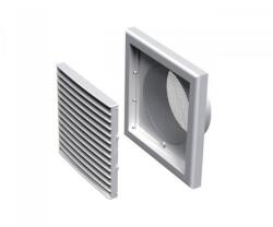 VENTS Műanyag Szellőzőrács Csőcsatlakozóval, Vízszintes Rácsozással 154x154 D=100 (mv 101 Vs Abs)