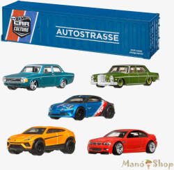 Mattel - Strasse, Autobahn, Autostarsse - 5 db-os készlet (HFF47)