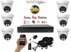 Monitorrs Security - AHD dóm kamerarendszer 6 kamerával 5 Mpix - 6197K6