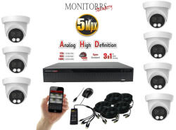 Monitorrs Security - AHD dóm kamerarendszer 7 kamerával 5 Mpix - 6197K7