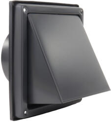 Dalap GM 102 BKND rozsdamentes acél szellőzőrács, fedél, visszacsapó szelep, karima, fekete, Ø 100 m (99339)