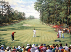 Kifestő készlet számokkal, ecsettel, felnőtteknek - 30x40 cm - Amerikai golfpálya