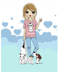  Számozott kifestő készlet vászonra 35x45 cm - Akrilfestékkel, ecsetekkel, felnőtteknek - Barátok