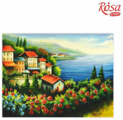  Kifestő kasírozott vászonra 40x30 cm felnőtteknek - Virágok a tengerparton