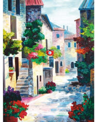  Kifestő kasírozott vászonra 30x40 cm - Színes utcakép