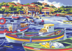  Kifestő készlet számokkal, ecsettel, felnőtteknek - 30x40 cm - Mediterrán halászat