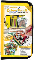  Állatos színező számokkal - Színezős ajándékkészlet gyerekeknek, nagy sárga tolltartóban