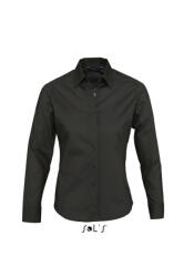 SOL'S Női blúz SOL'S SO17015 Sol'S Eden - Long Sleeve Stretch Women'S Shirt -M, Black