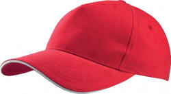 K-UP Uniszex sapka K-UP KP124 Sandwich peak Cap - 5 panels -Egy méret, Red/White