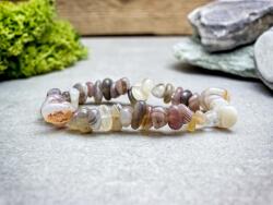 R. M. ékszer Botswana achát szemcse ásvány karkötő (978RM17)