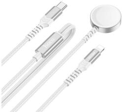 HOCO töltőkábel 2in1 (Type-C - lightning/Apple Watch töltő, wireless, 20W, PD gyorstöltő, 120cm) FEHÉR Apple IPAD, IPAD 2, IPAD (3rd Generation) (CW54 WHITE)