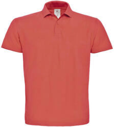 B and C Férfi galléros póló rövid ujjú B&C Piqué Polo Shirt - PUI10 - XL, Pixel korall