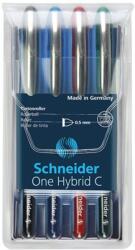 Schneider Rollertoll készlet, 0, 5 mm, SCHNEIDER "One Hybrid C", 4 szín (TSCOHC05K4) - papiruniverzum