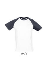 SOL'S Férfi póló SOL'S SO11190 Sol'S Funky - 2 Színű Raglán Ujjú póló -XL, White/Red