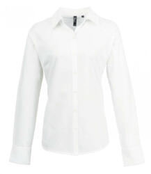 Premier Női Premier PR334 Women'S Long Sleeve Signature Oxford Blouse -3XL, White