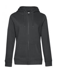B&C Collection Női kapucnis hosszú ujjú pulóver B and C QUEEN Zipped Hooded /women XL, Aszfalt szürke