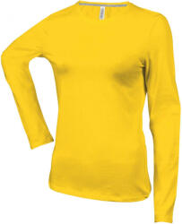 Kariban Női póló Kariban KA383 Hosszú Ujjú Környakú póló -2XL, Yellow