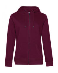B&C Collection Női kapucnis hosszú ujjú pulóver B and C QUEEN Zipped Hooded /women XS, Sötét Cherry