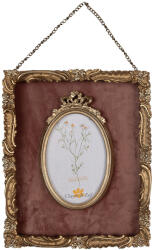 Clayre & Eef Rama foto de perete polirasina aurie catifea visinie 23x3x28 cm, 10x15 cm (2F1052)