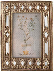 Clayre & Eef Rama foto de masa polirasina aurie oglinda 16x2x22 cm, 10x15 cm (2F1009)