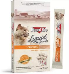 BONACIBO SNACKS for CATS LIQUID SNACKS - CHICKEN 90g - 6x15g