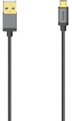 Hama 200500 MICRO USB CABLE, 480 MBPS, METAL, FEKETE, 0, 75 M (00200500)