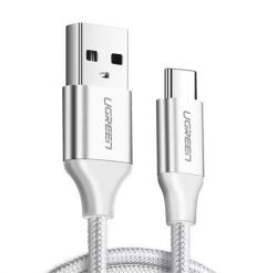 UGREEN cablu de date (USB - Type-C, 3A, încărcător rapid PD 3.0, 100W, 200cm, șiret) WHITE US288 (US288)