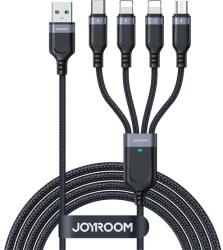 JOYROOM cablu de date 4in1 (USB - Tip-C/2 fulger/microUSB, 3.5A, încărcător rapid, 120cm) NEGRU S-1T4018A18 (S-1T4018A18)