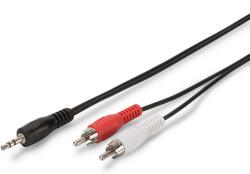 ASSMANN Cablu adaptor audio, stereo 3, 5 mm - 2x RCA 1, 5 m Negru AK-510300-015-S (AK-510300-015-S)