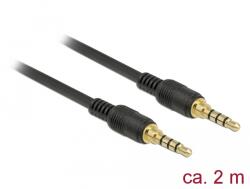 Delock Cablu stereo Jack stereo 3, 5 mm 4 pini de sex masculin 2 m negru