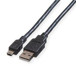 Roline Cablu USB 2.0 A - Mini USB (5 pini), 0, 8m, negru 11.02. 8708-10 (11.02.8708-10)